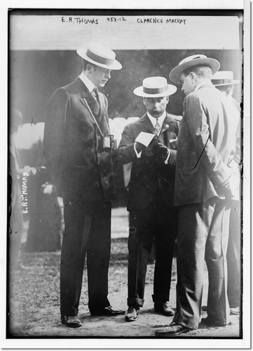Linda's first husband, E.R. Thomas, hanging out with Clarence Mackay, the guy in the middle with the enormous mustache.